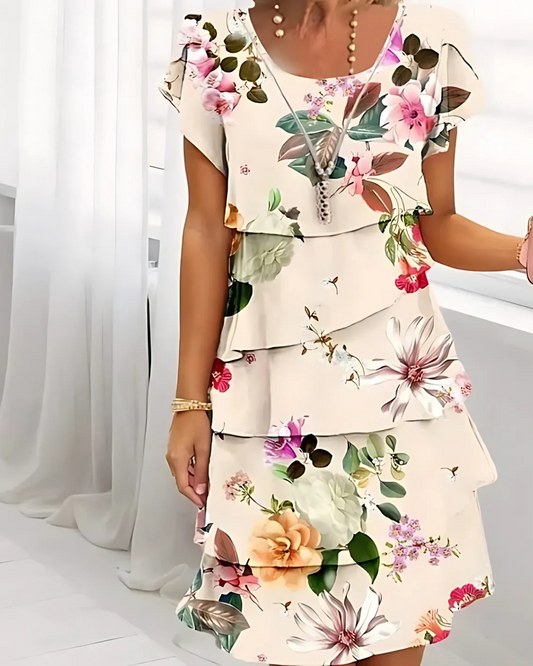 Vestido corto con estampado floral para mujer®