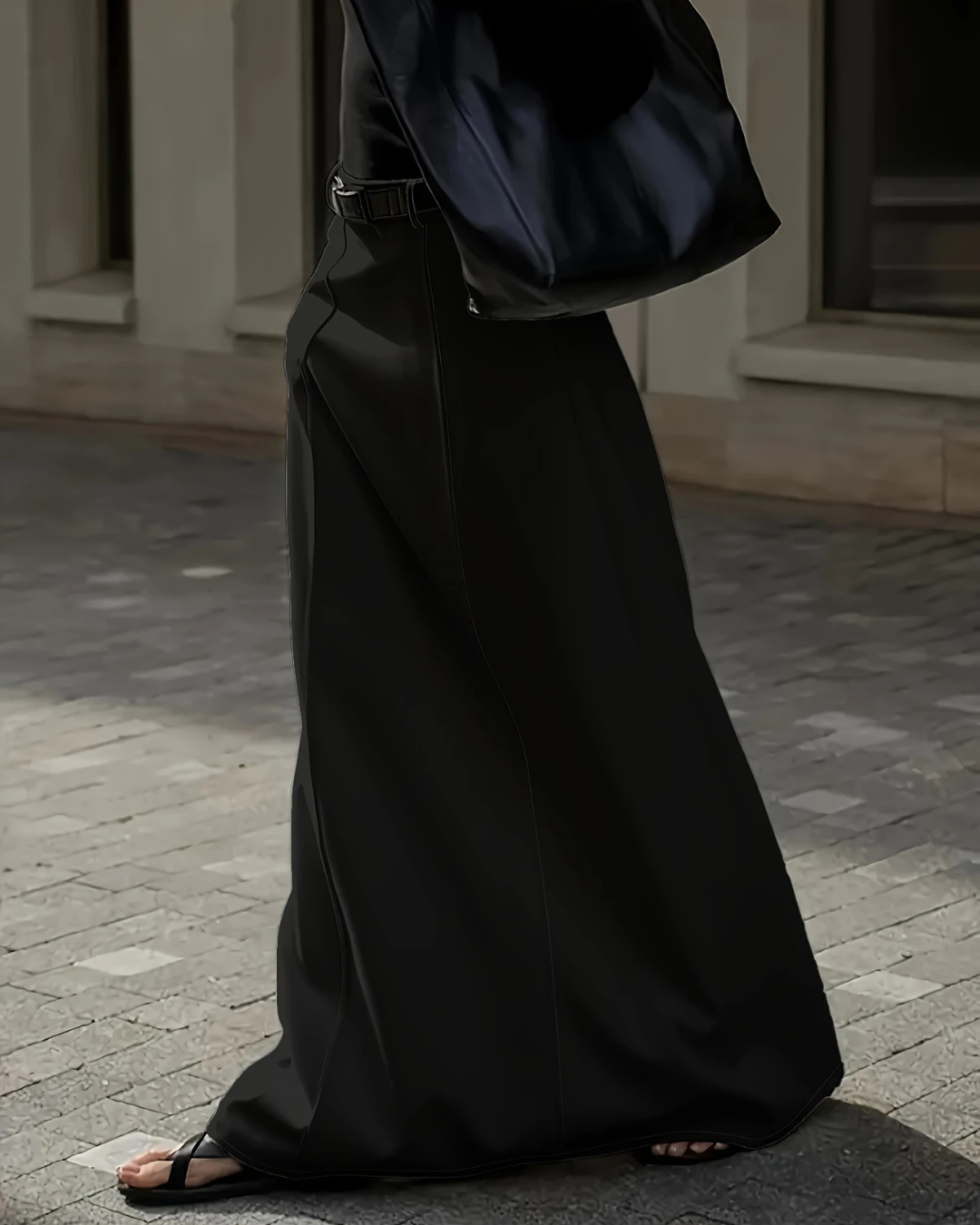 Falda Larga con Cintura Alta y Bolsillos®