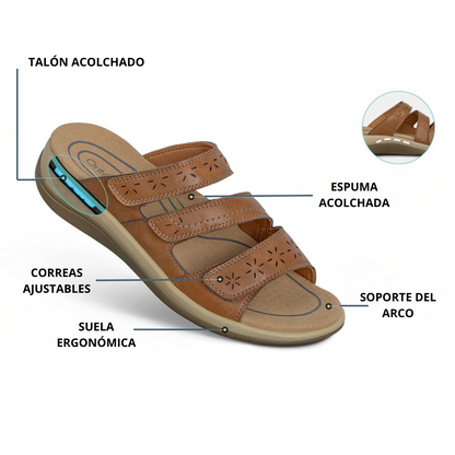 Sandalia ortopédica para mujer con correas ajustables Comodidad y estilo®